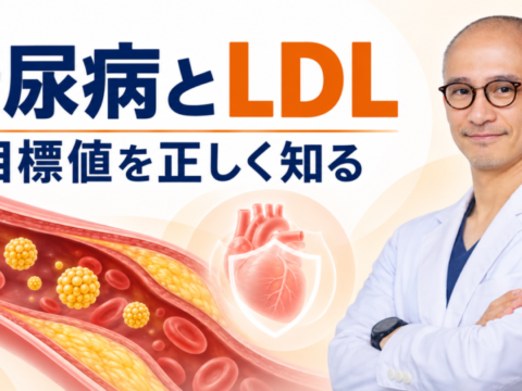 糖尿病のLDLコレステロール目標値を解説するアイキャッチ