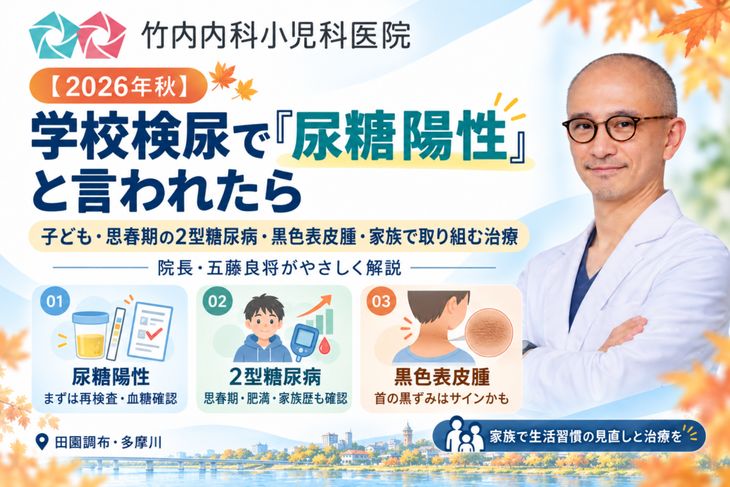 学校検尿「尿糖陽性」をやさしく解説